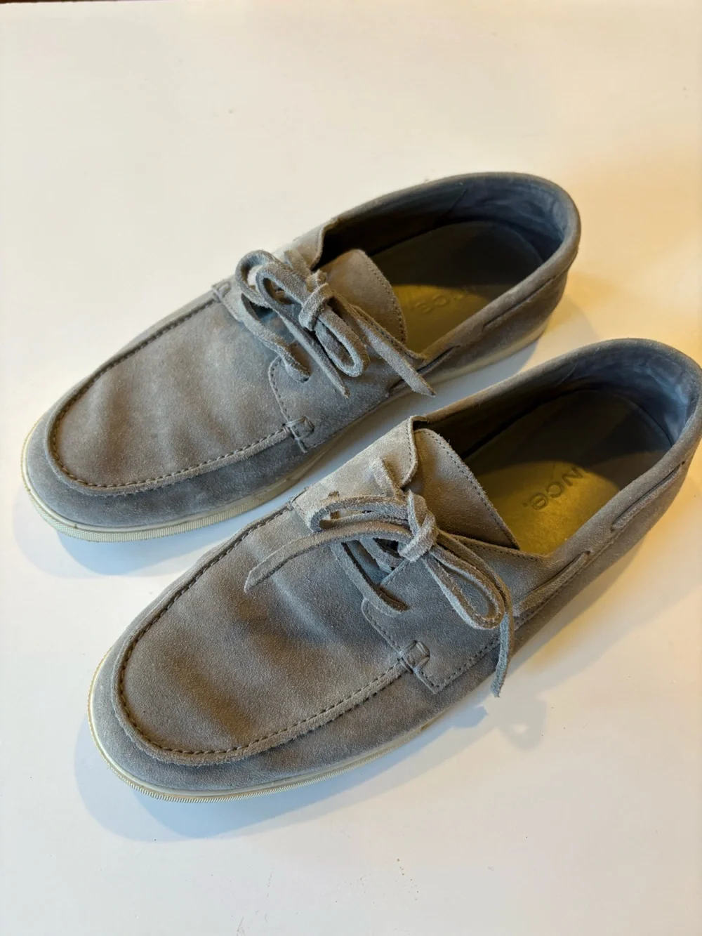 Vince. || Salerno Suede Loafer Sneaker‎ Boat Shoe Gray  display picture 2